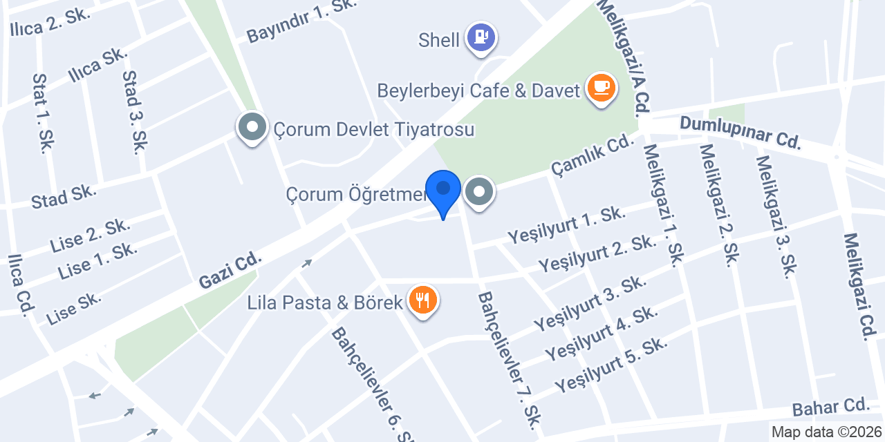 Bahçeli Veteriner Kliniği konumu