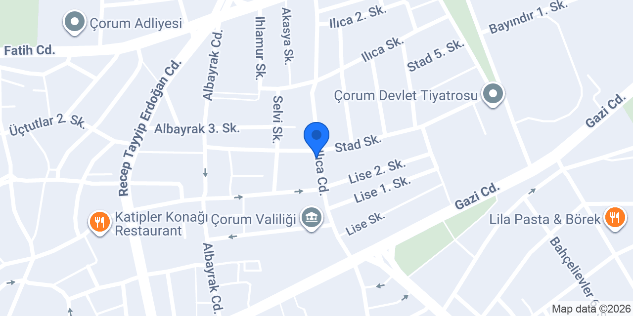 Çorum Final Kurs Merkezi konumu