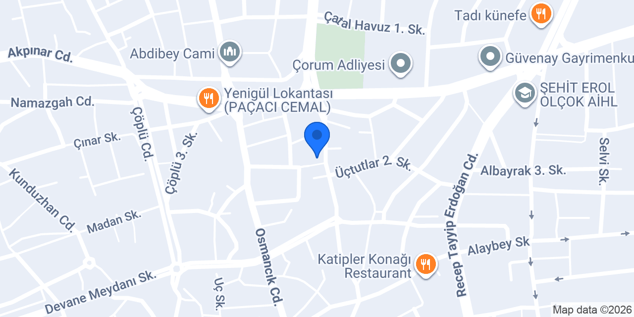 Bi-Yer Ocakbaşı çorum konumu