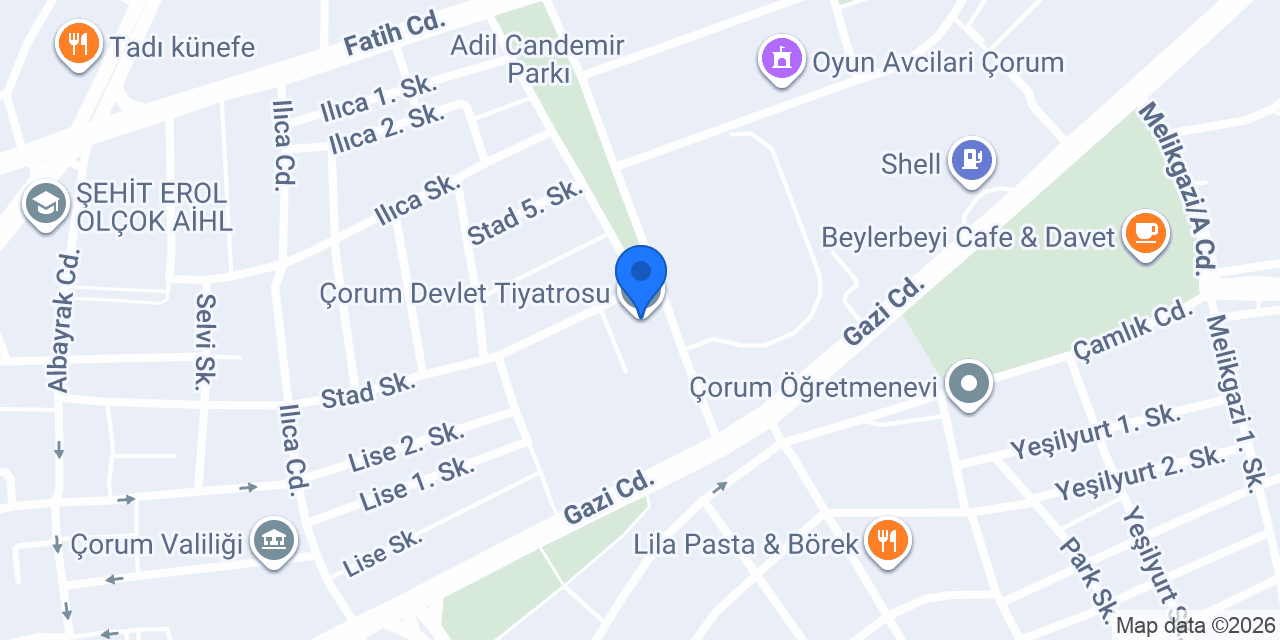 Çorum Devlet Tiyatrosu konumu