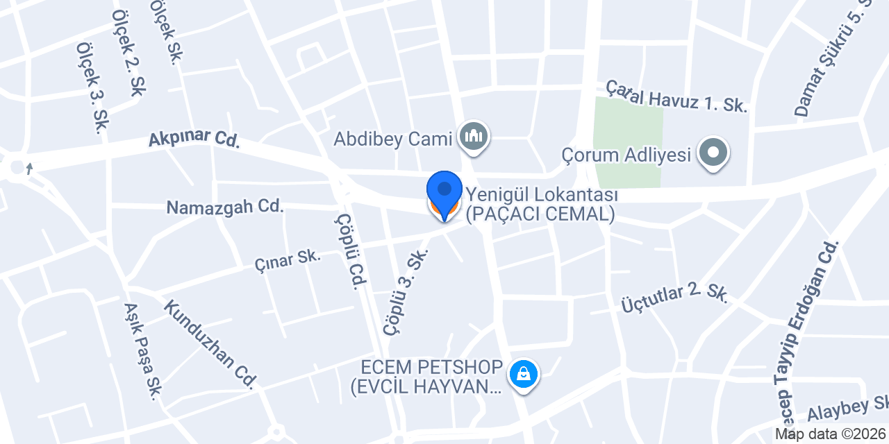 Yenigül Lokantası (PAÇACI CEMAL) konumu
