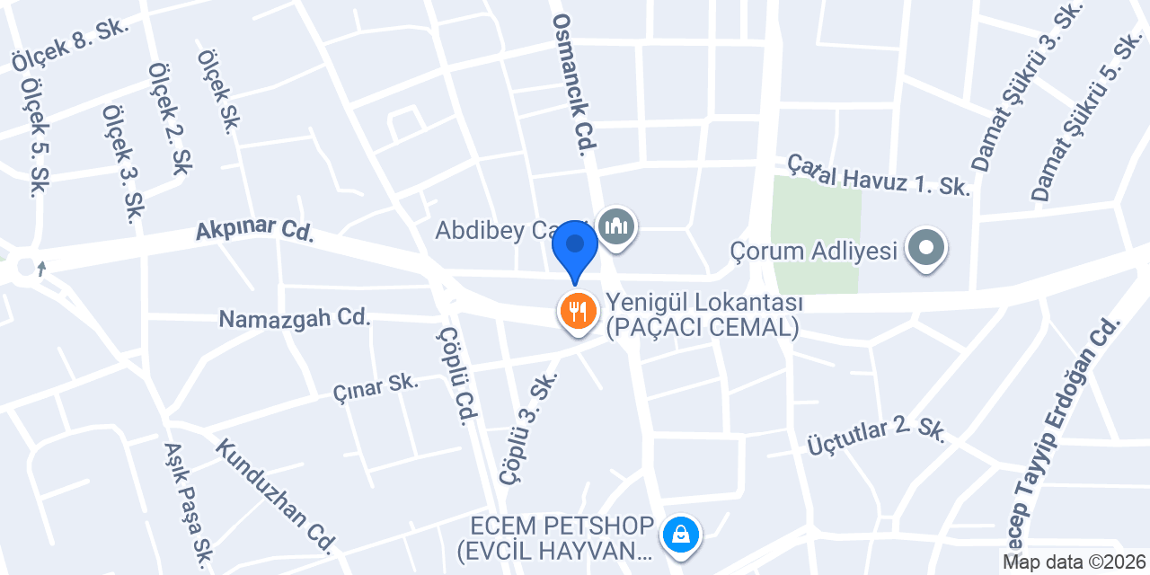 Çorum Halk Eğitim Merkezi Müdürlüğü konumu
