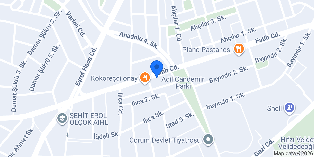 Çorum Et ve Tavukçuluk konumu