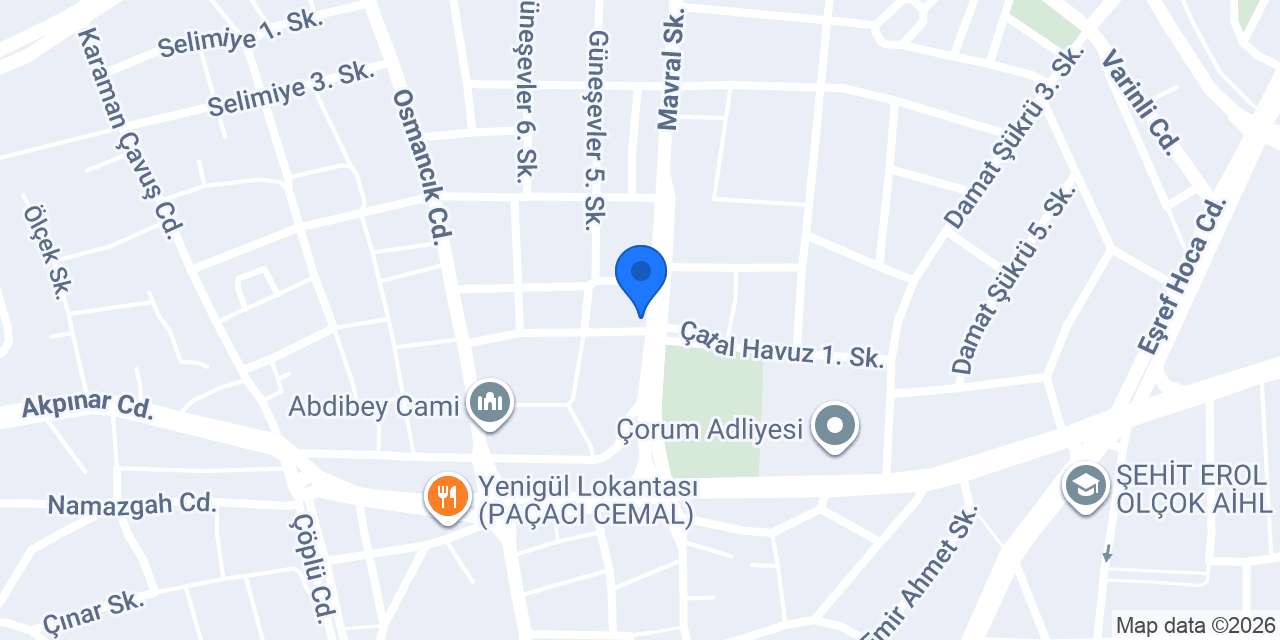 BUĞRA YILDIZ AVUKATLIK BÜROSU ÇORUM konumu