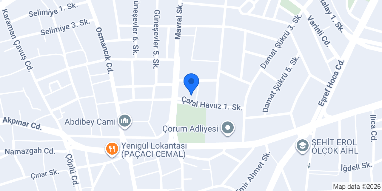 Ünal Avukatlık Bürosu - Çorum konumu