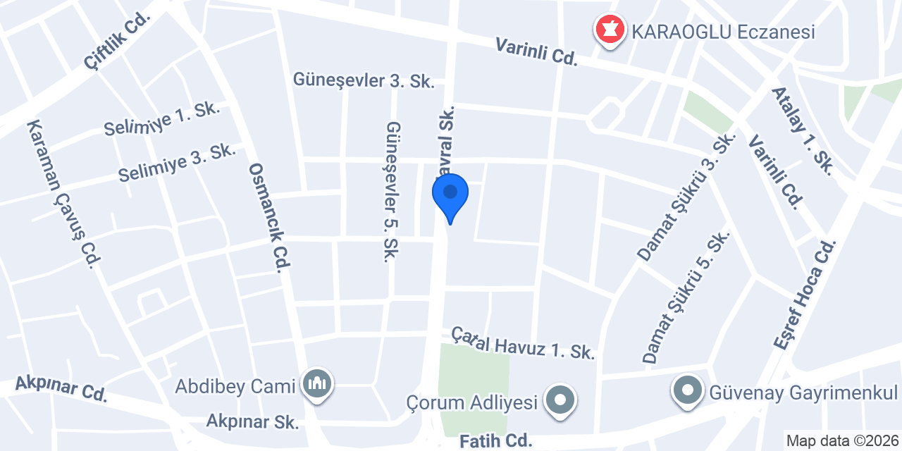 Çorum simit ve poğaça evi konumu