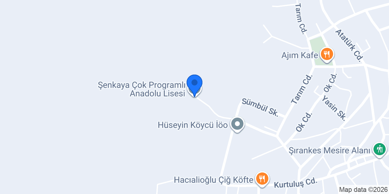 Şenkaya Çok Programlı Anadolu Lisesi konumu