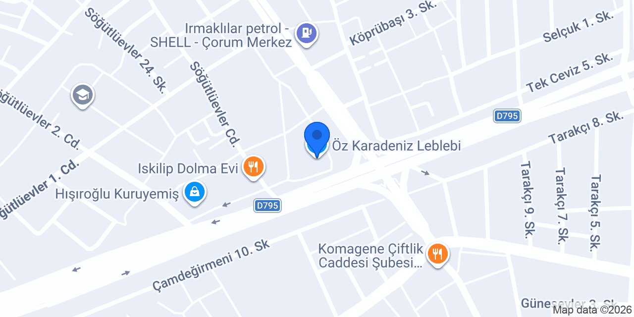 Öz Karadeniz Leblebi konumu