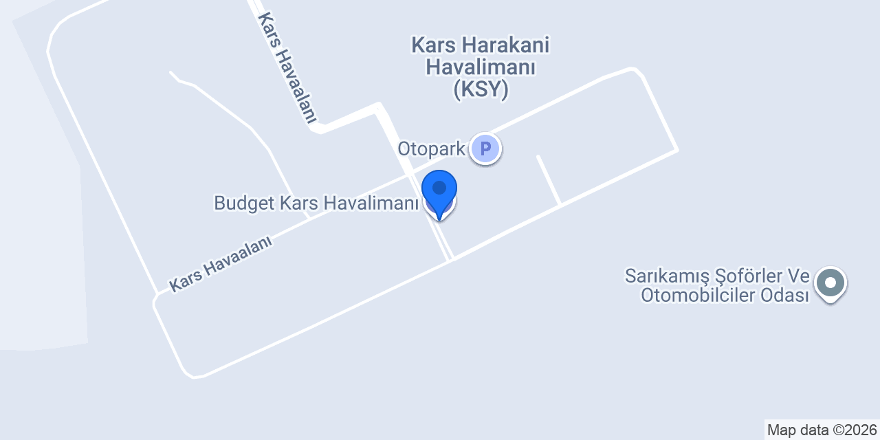 Budget Kars Havalimanı konumu