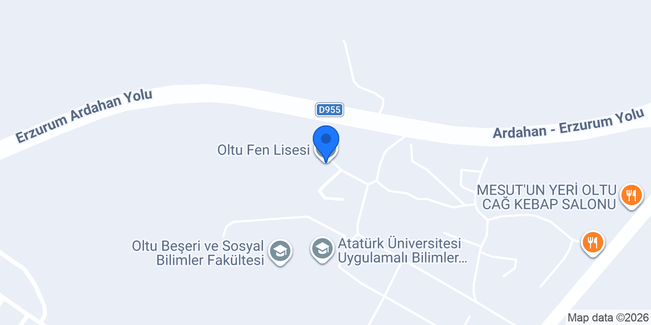 Oltu Fen Lisesi konumu