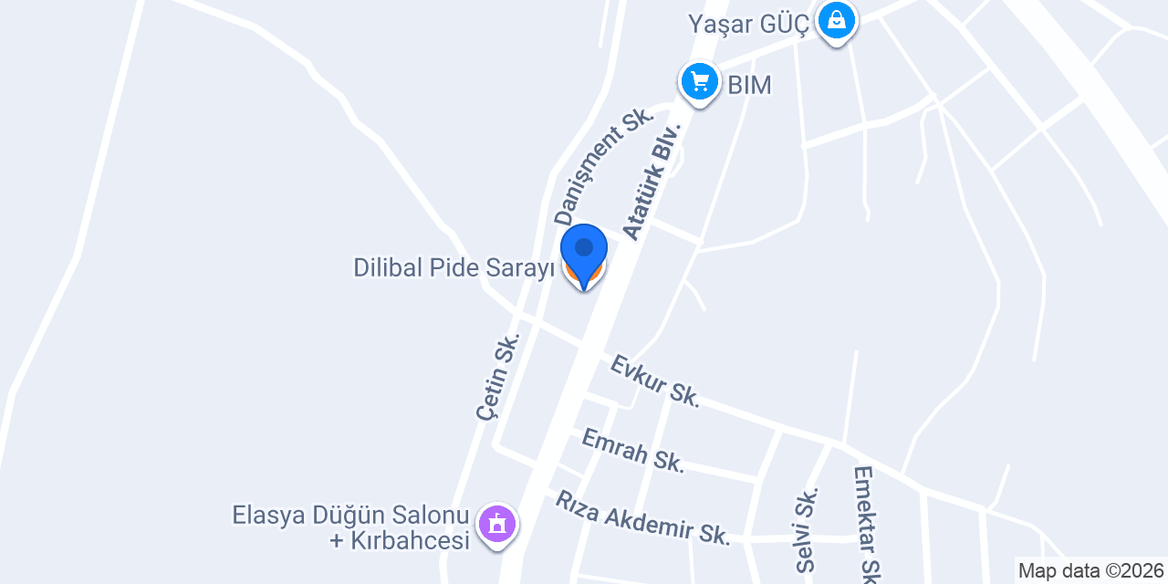 Dilibal Pide Sarayı konumu