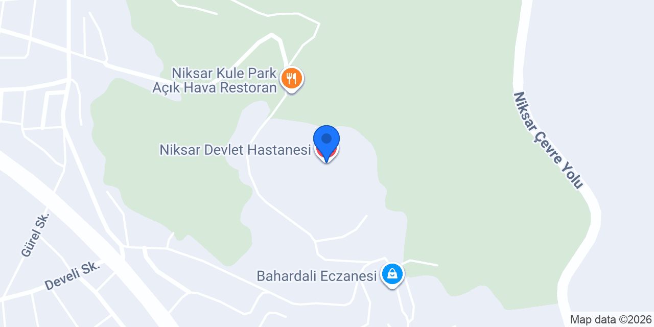 Niksar Devlet Hastanesi konumu