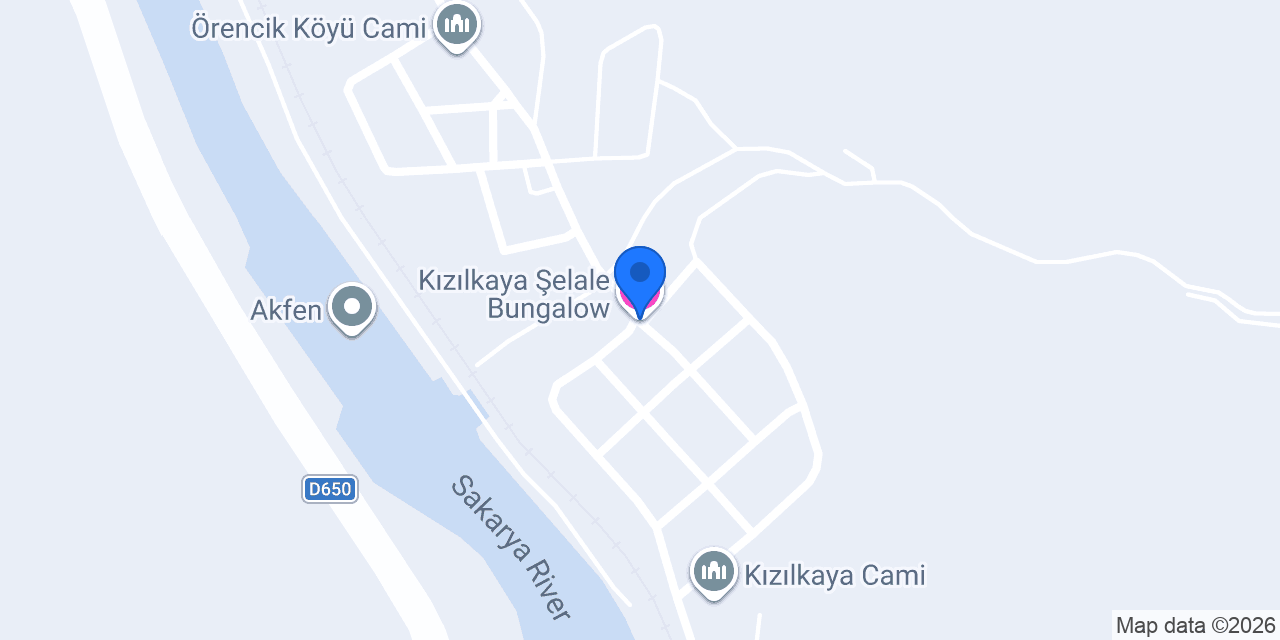 Kızılkaya Şelale Bungalow konumu