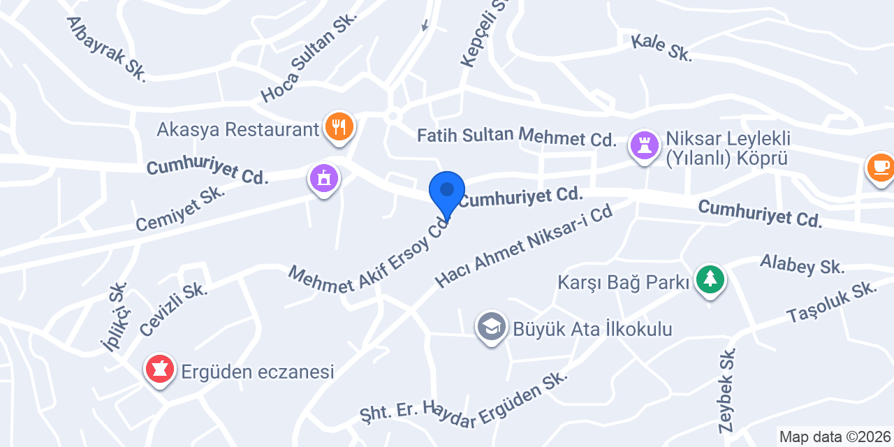 Niksar Sebil Çiçek Evi konumu