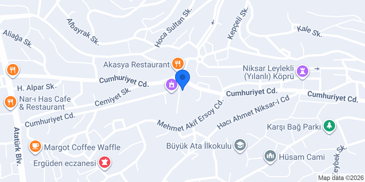 Şekerbank Niksar Şubesi konumu