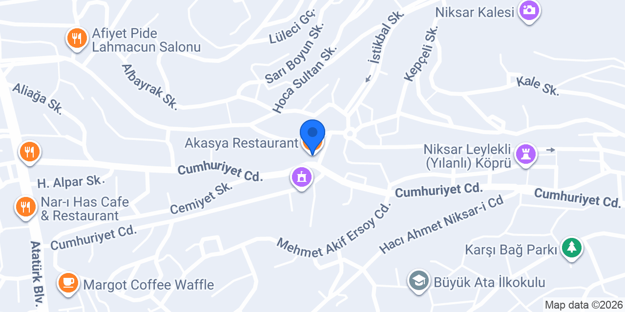 Akasya Restaurant konumu