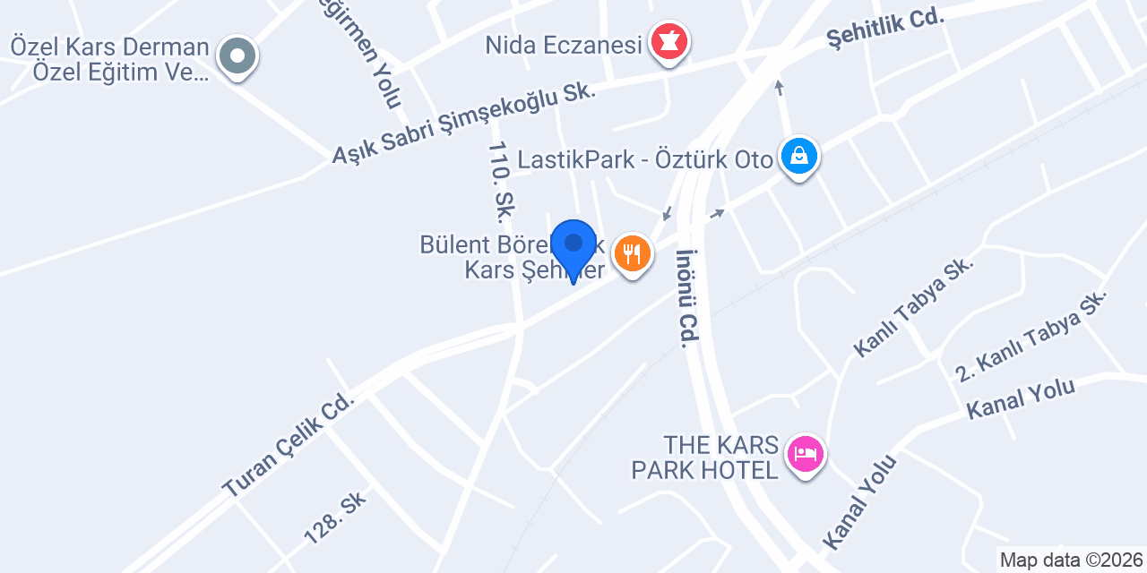 OGZ RENT A CAR KARS konumu