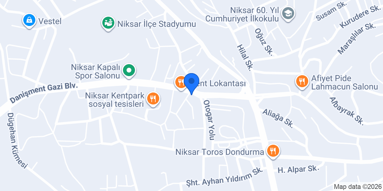 Niksar Çilingir konumu
