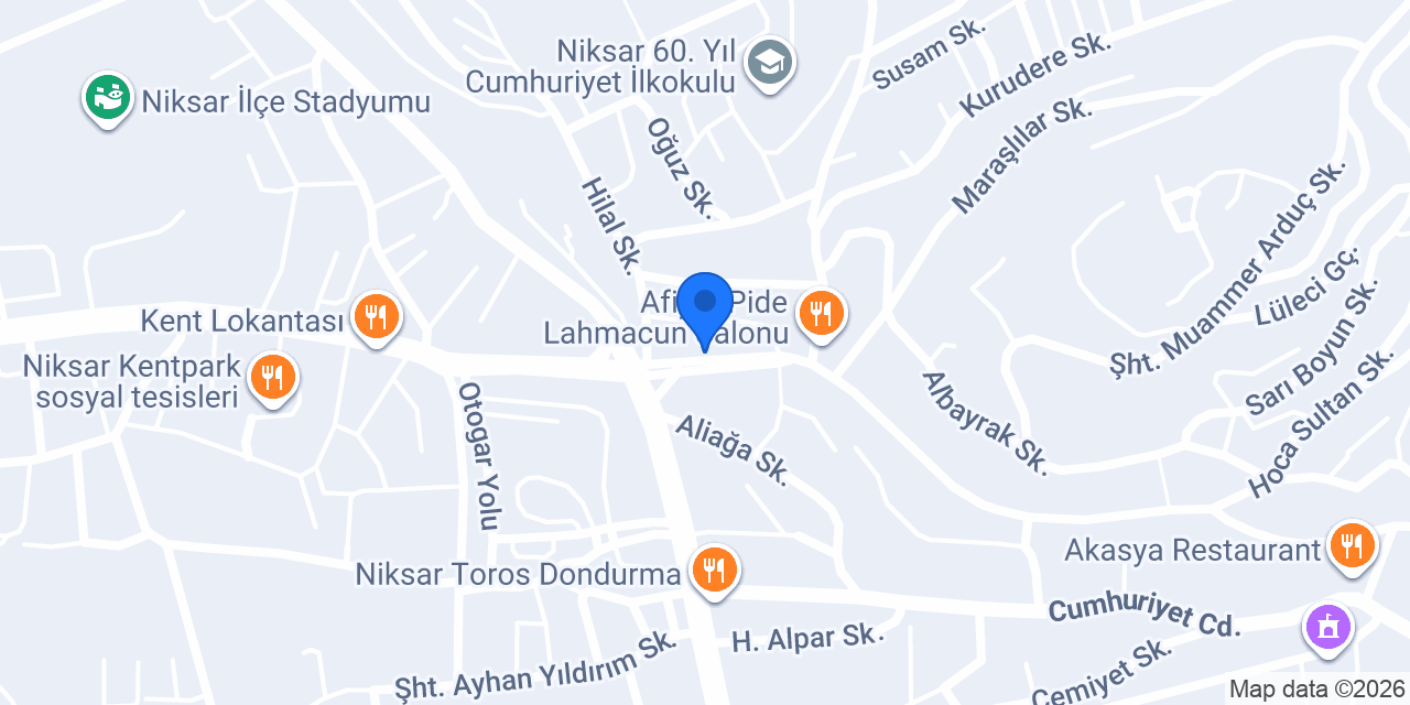 Halkbank Niksar Şubesi konumu