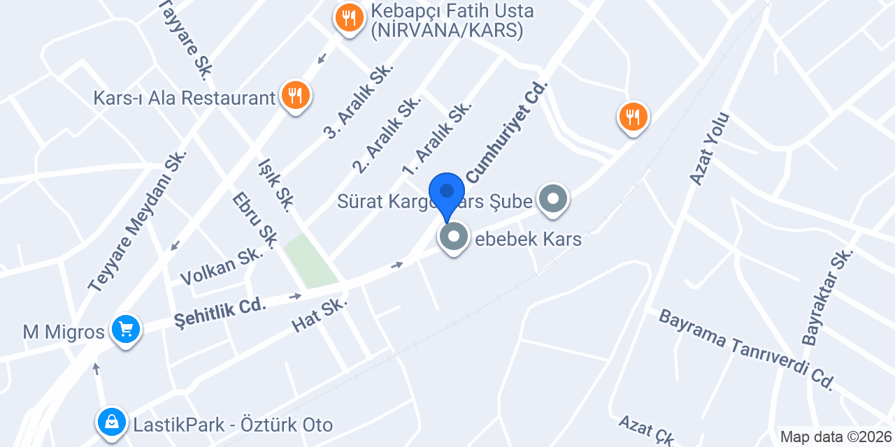 Ziraat Bankası Akyaka Şubesi konumu