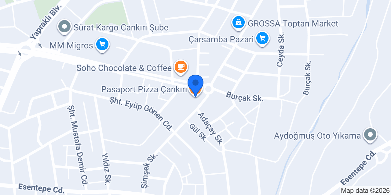 Pasaport Pizza Çankırı konumu