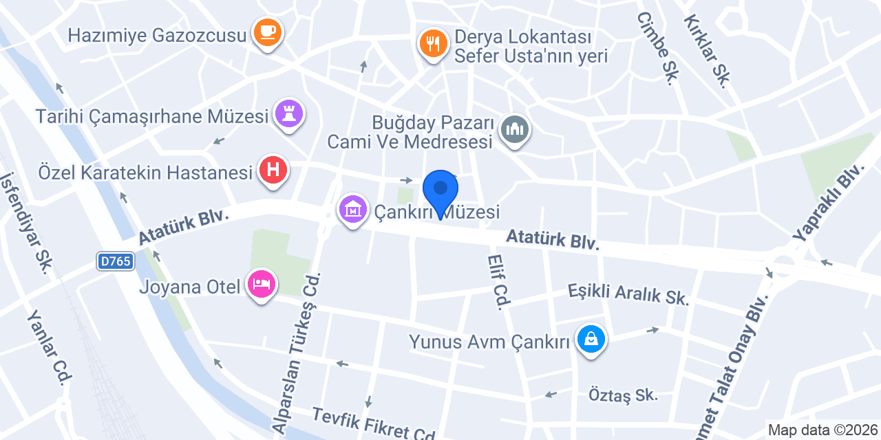 Şekerbank Çankırı Şubesi konumu