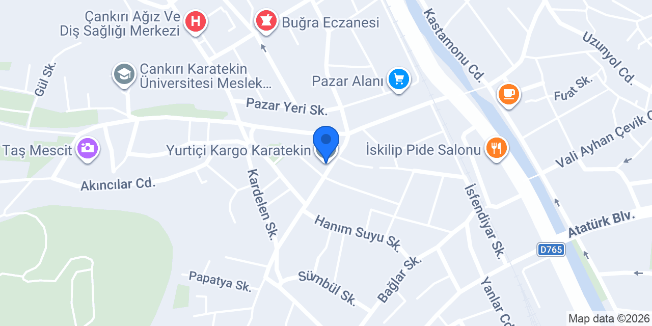 Yurtiçi Kargo Karatekin konumu