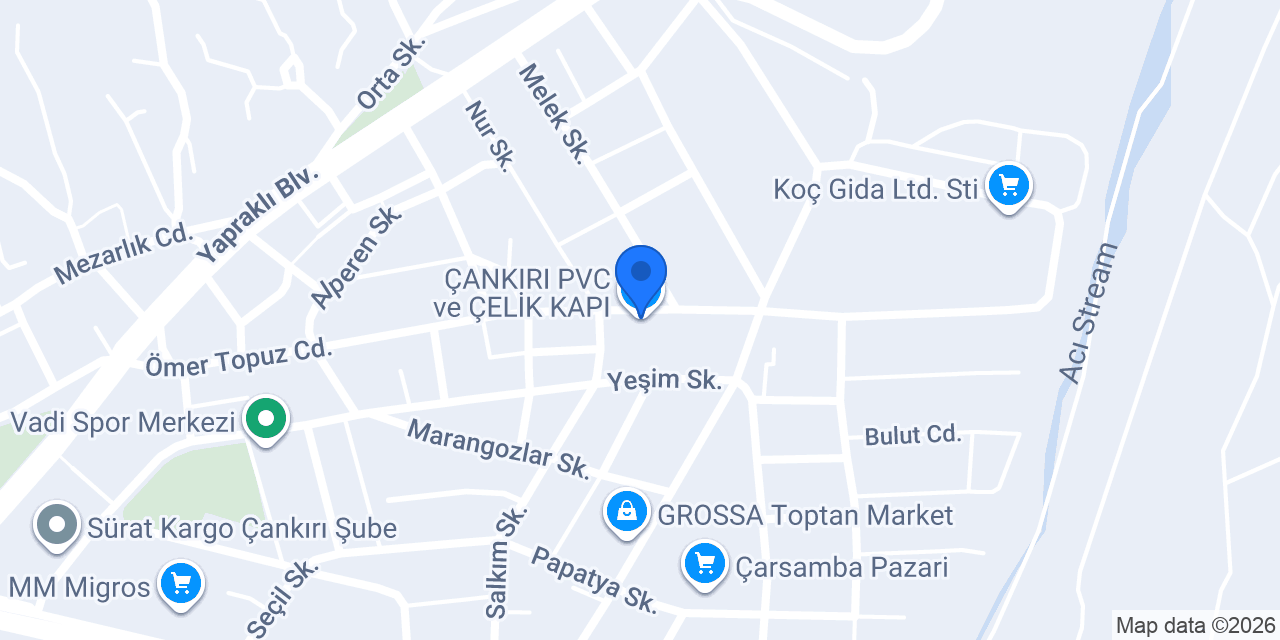 ÇANKIRI PVC ve ÇELİK KAPI konumu
