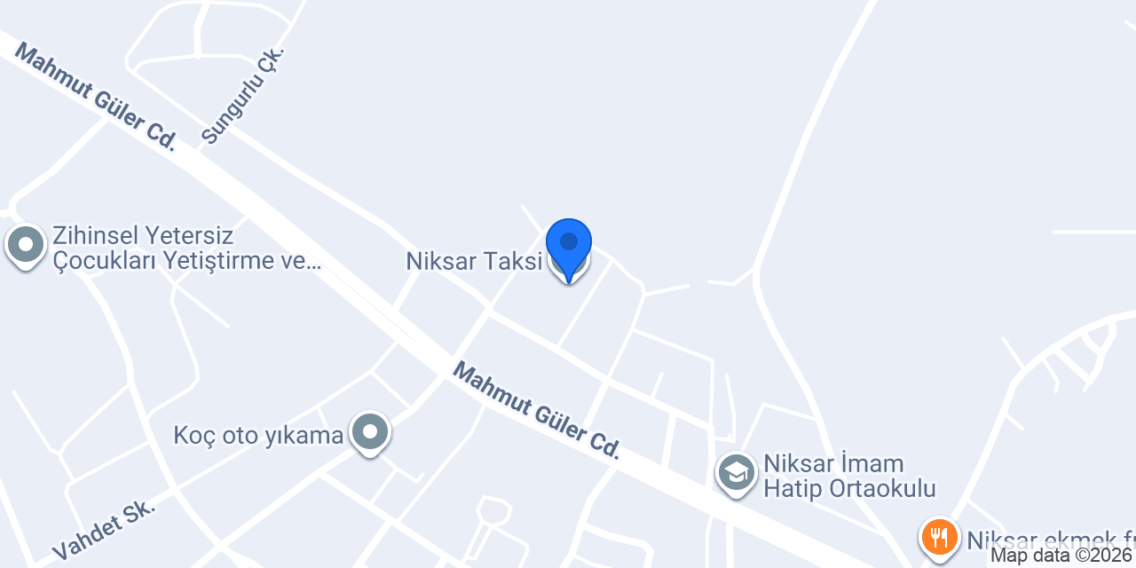 Niksar Taksi konumu