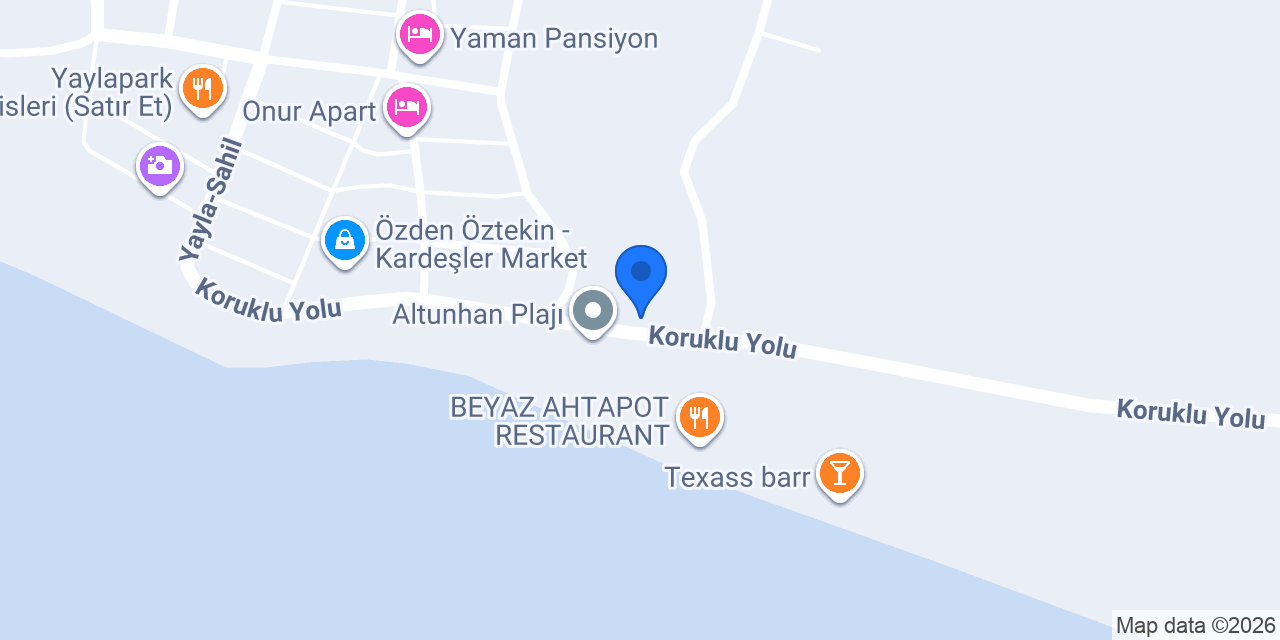 Altunhan Beach kamp alanı konumu