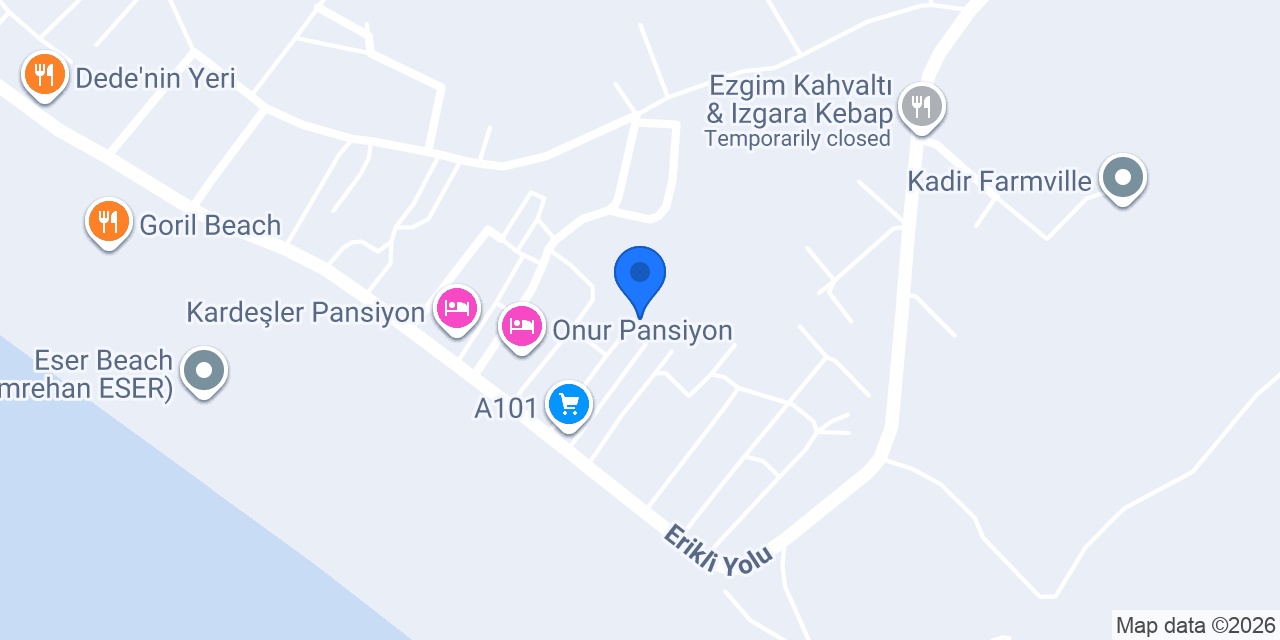 Tanrıver Pansiyon konumu