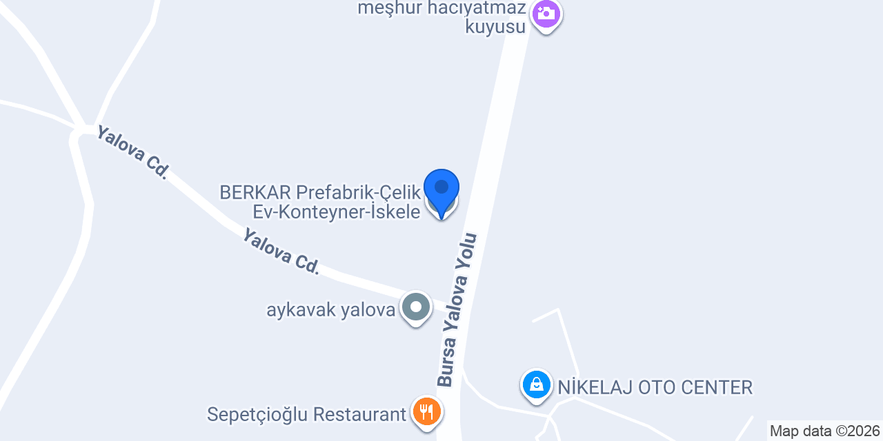 BERKAR Prefabrik-Çelik Ev-Konteyner-İskele konumu