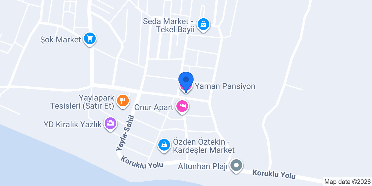 Yaman Pansiyon konumu