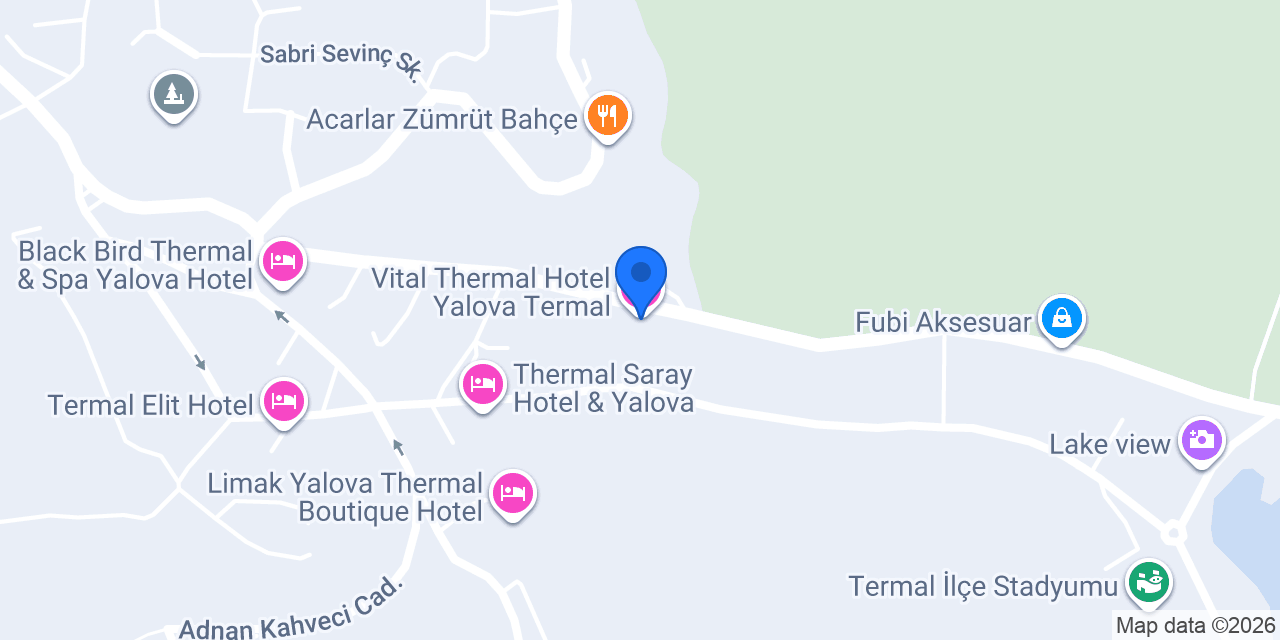 Vital Thermal Hotel Yalova Termal konumu