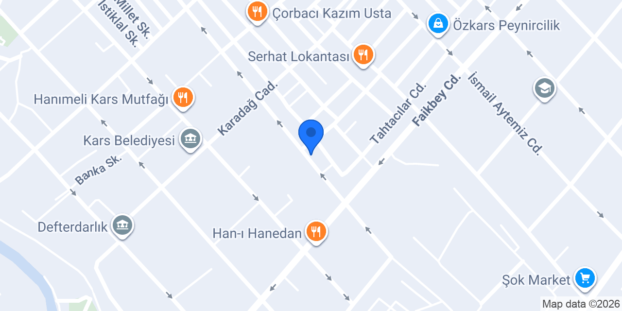 Yapı Kredi Bankası - Kars Şubesi konumu