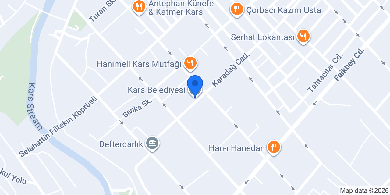 Kars Belediyesi konumu