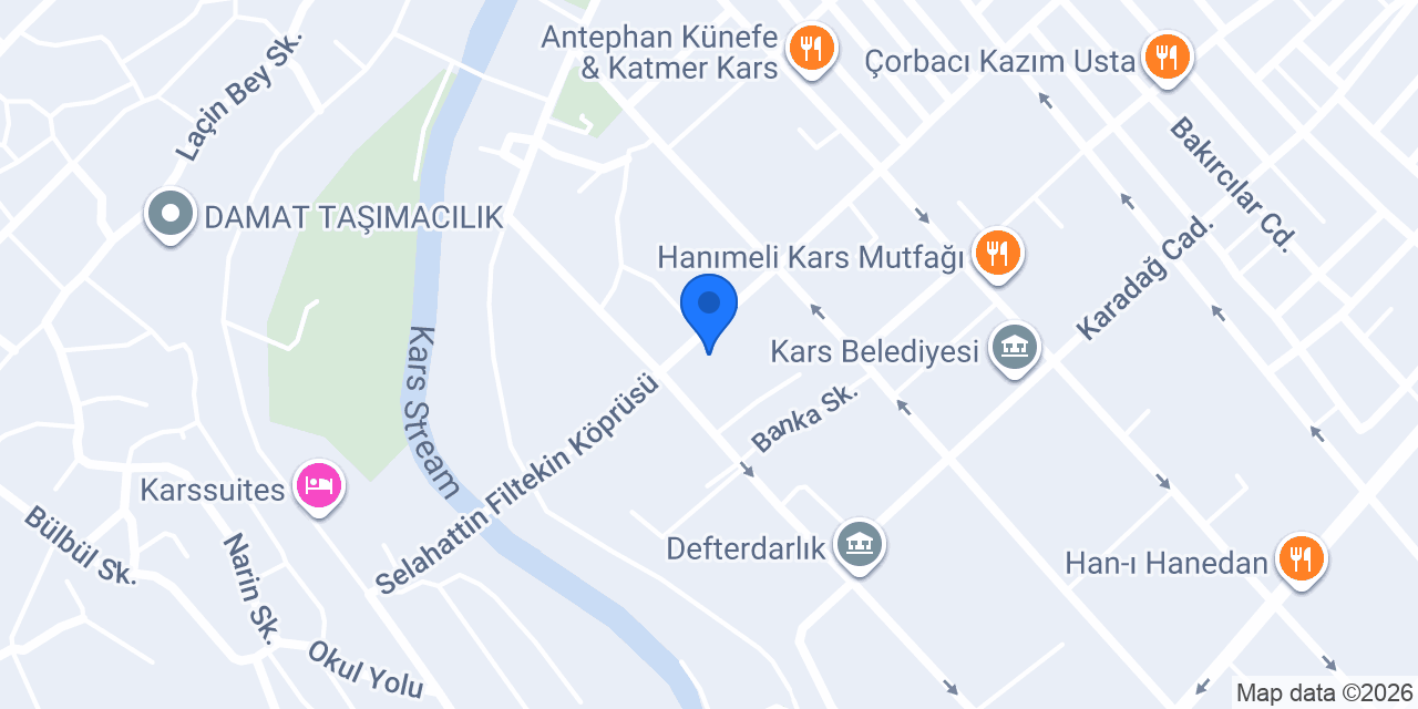 Kars Yeşilyurt Restaurant konumu