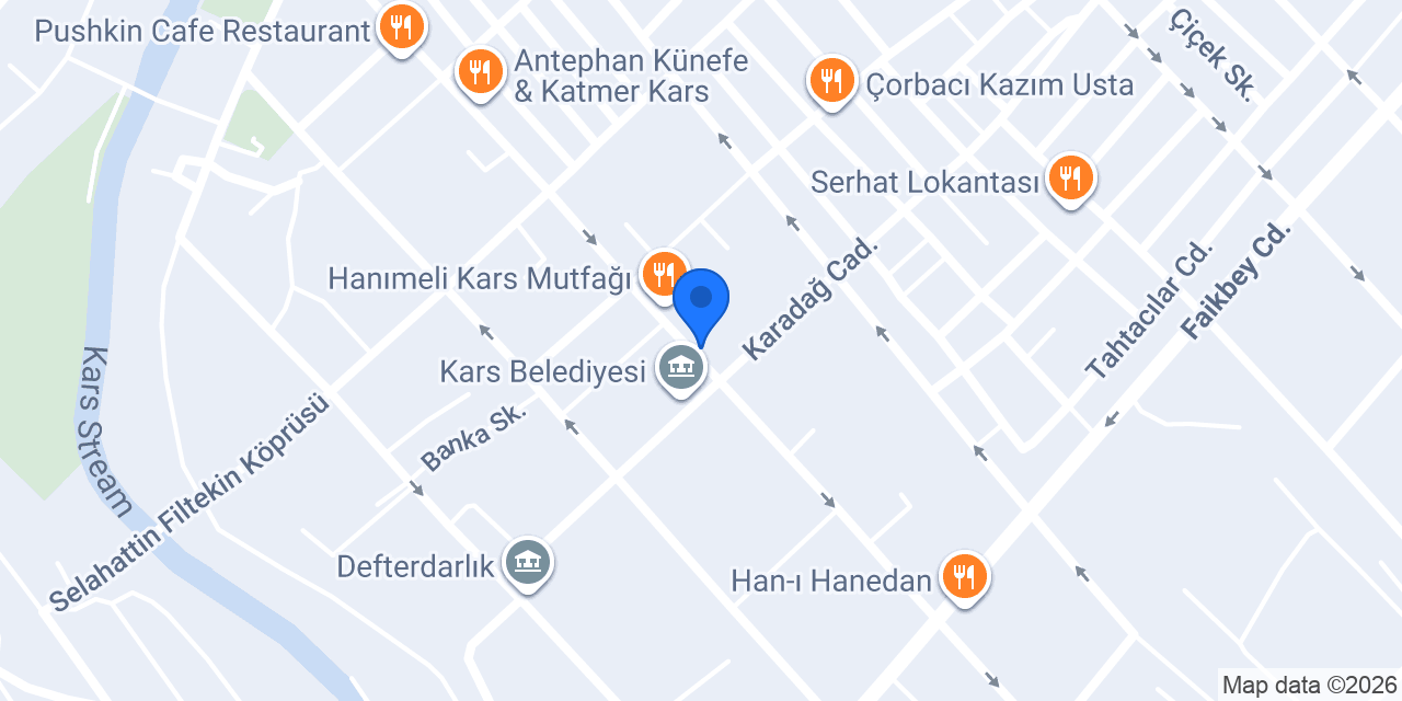 Kars bazaar yöresel hediyelik & cafe konumu