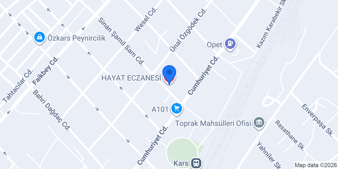 HAYAT ECZANESİ konumu