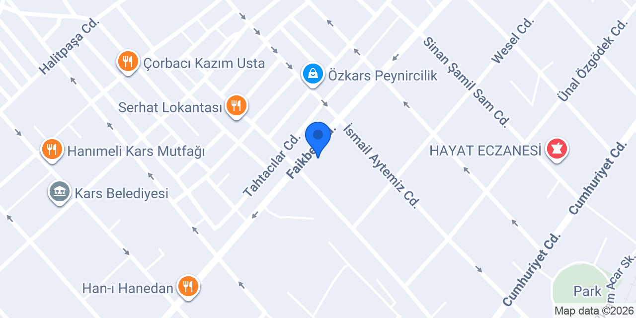 KARS TESİSAT- SERHAT TESİSAT konumu