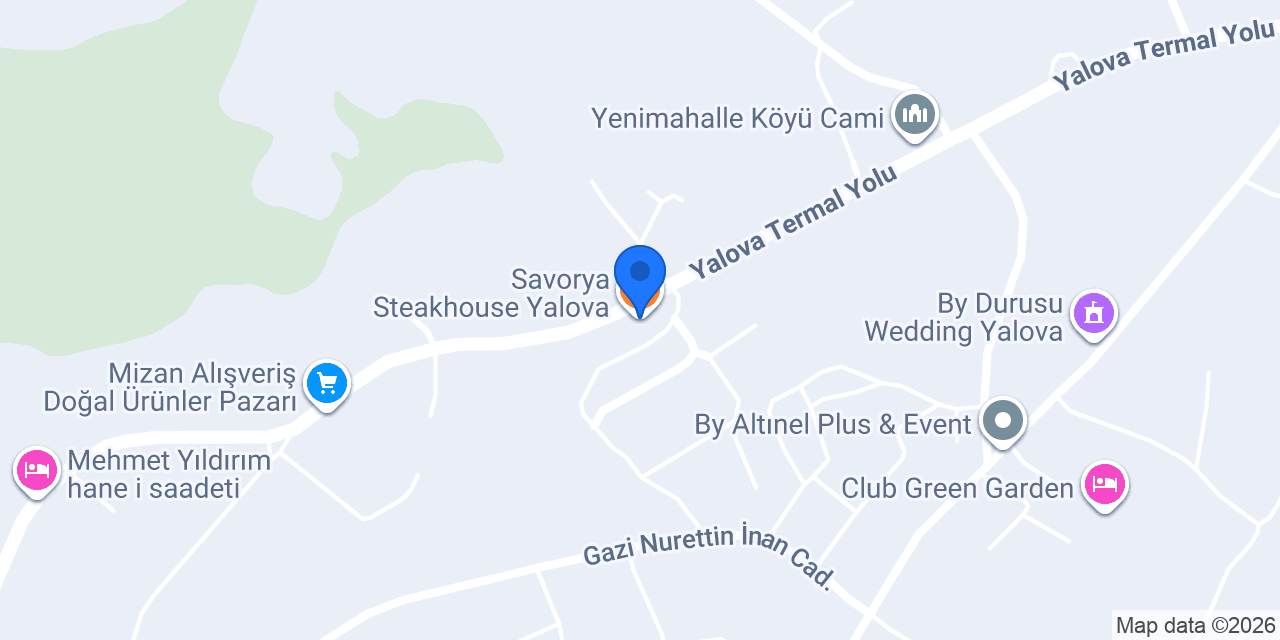 Savorya Steakhouse Yalova konumu