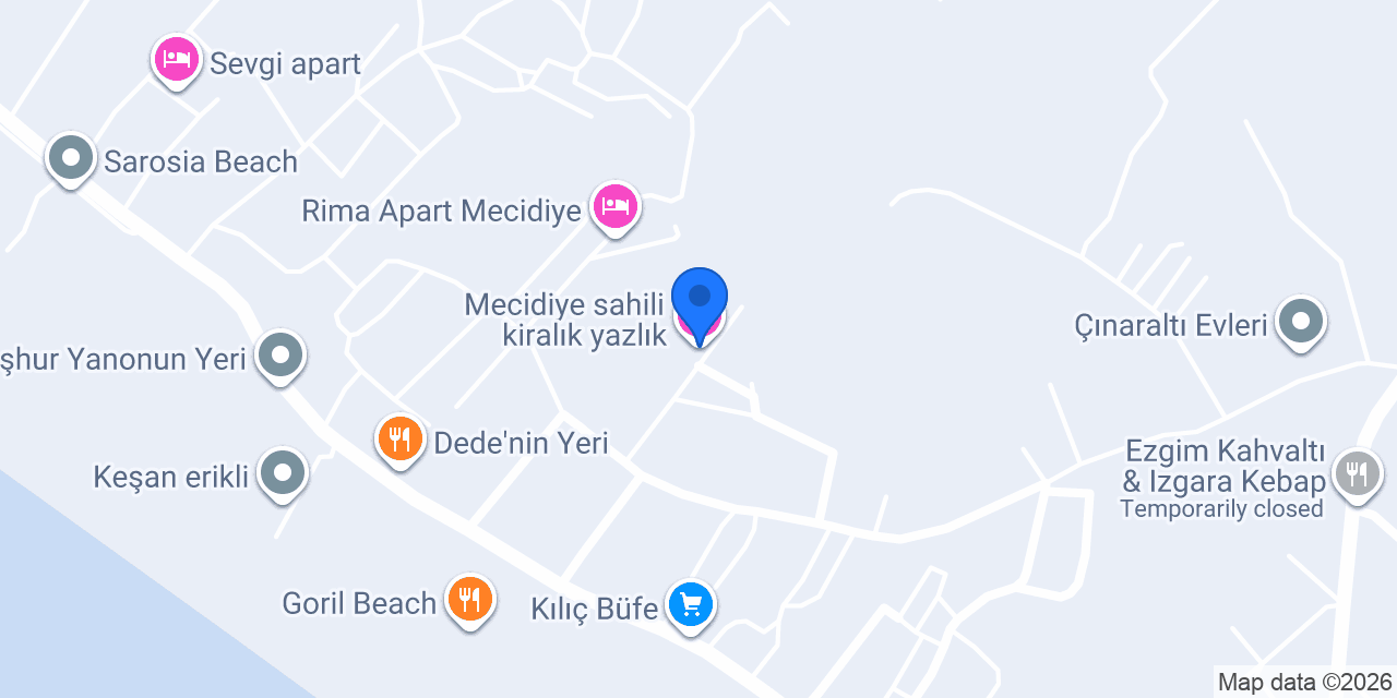 Mecidiye sahili kiralık yazlık konumu