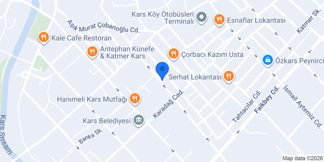 QNB Kars Şubesi konumu