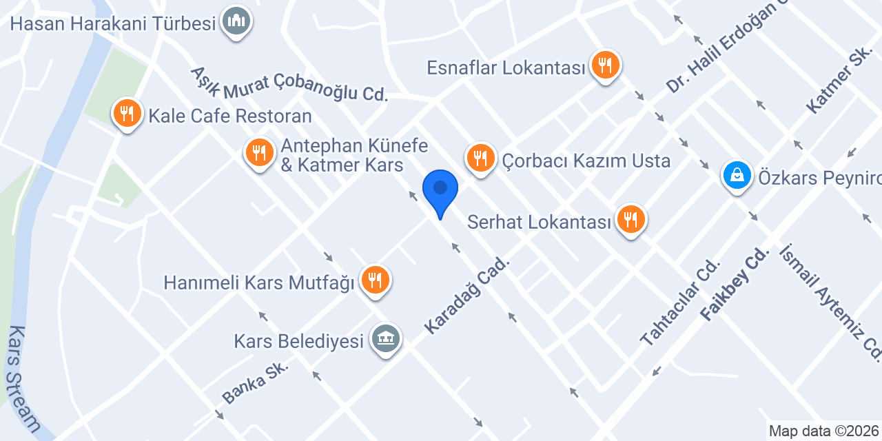 Eminevim Kars Şube konumu