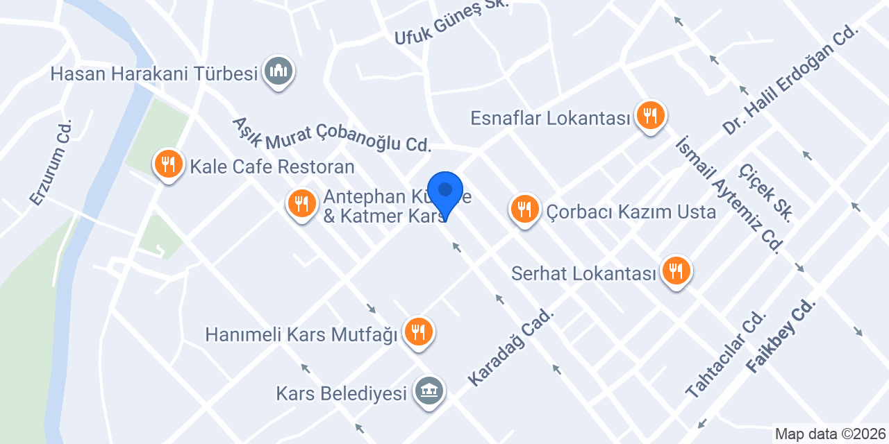 Türkiye İş Bankası Kars Şubesi konumu