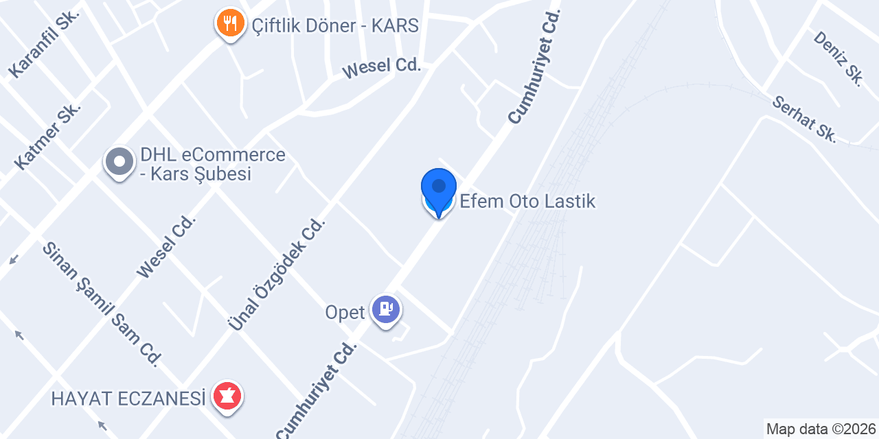Efem Oto Lastik konumu