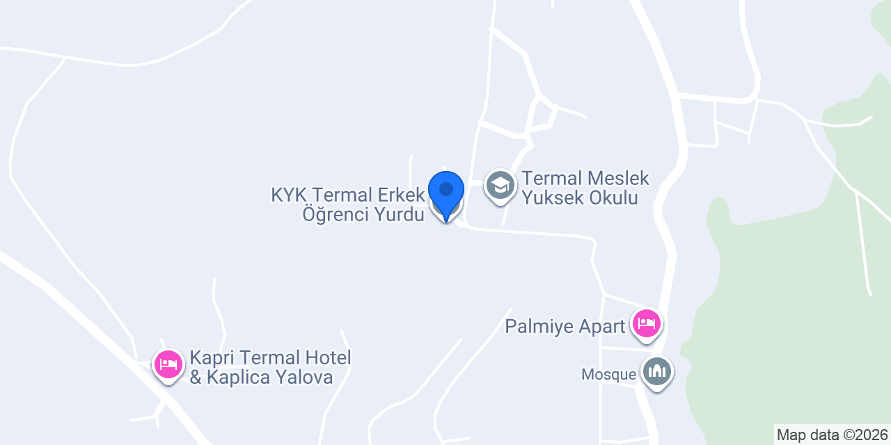 KYK Termal Erkek Öğrenci Yurdu konumu
