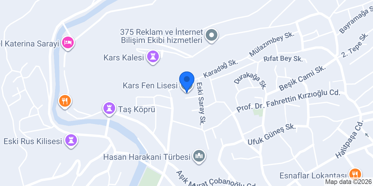 Kars Fen Lisesi konumu