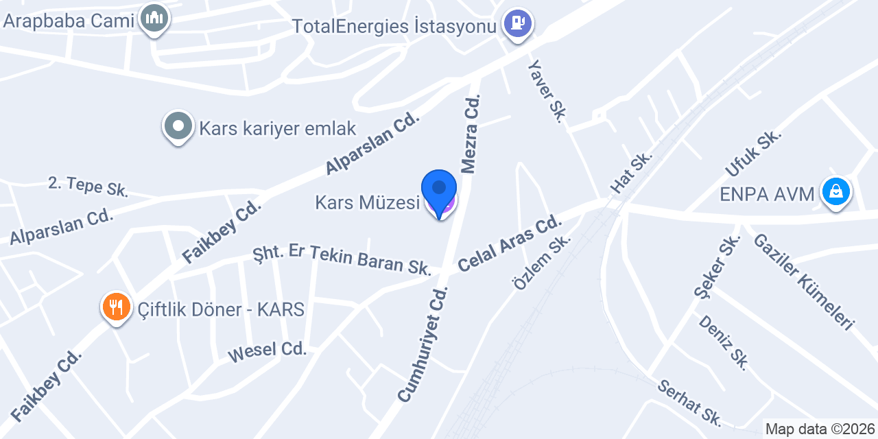 Kars Müzesi konumu
