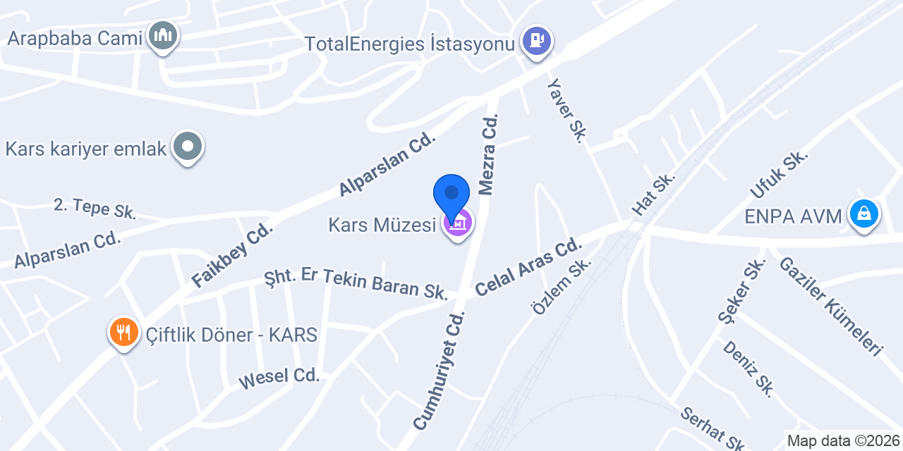 Kafkas Cephesi Müzesi konumu